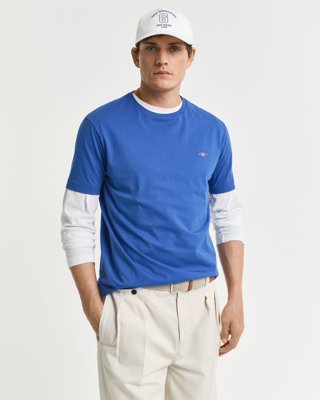 Klassisk t-skjorte i regular-fit RICH BLUE 4XL