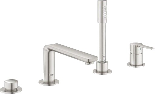 Grohe Lineare 4 Hulls Badekarbatteri Børstet Supersteel Grohe Lineare 4 Hulls Badekarbatteri Børstet Supersteel