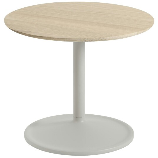 Muuto Soft Sidebord Ø48x40 cm Solid Eik / Grå