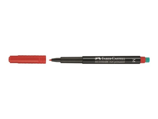 Faber-Castell Multimark 1525 - Markør - Permanent - Rød - 1 Mm - Medium - Med Viskelær Faber-Castell Multimark 1525 - Markør - Permanent - Rød - 1 Mm - Medium - Med Viskelær