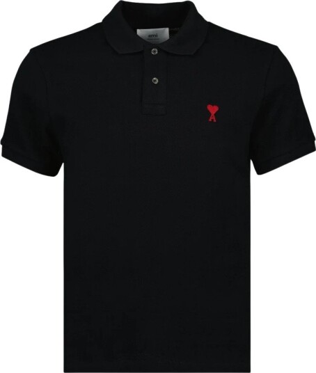 AMI Heart Logo Polo Black