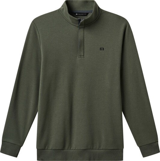 Travis Mathew Cloud Quarter Zip 2.0 Golfgenser herre Dark Olive Small