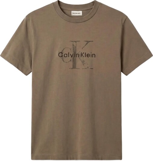 Calvin Klein Jeans Ss 20S Ez Distressd Mnlgo Graphi Khaki green XL