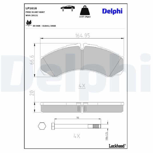 Bremseklosser DELPHI LP1616