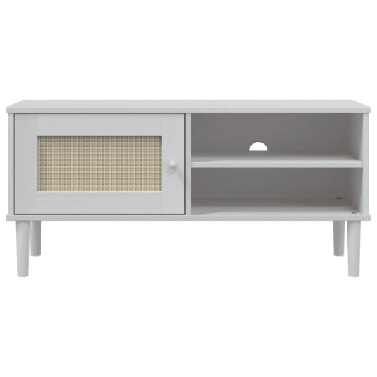 vidaXL TV-benk SENJA rotting-utseende hvit 106x40x49cm cm heltre furu 8721012134577