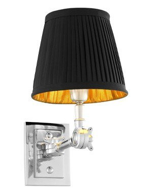 Vegglampe Wentworth, nikkel/svart Vegglampe Wentworth, nikkel/svart