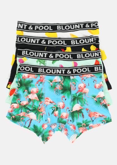 Blount & Pool Boxer Shorts Jr 4 Pack Black Yellow Duck 134 140 Underklær