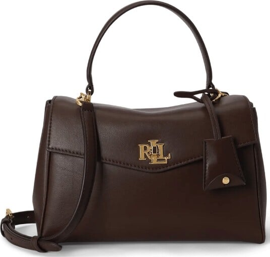 Lauren Ralph Lauren Nappa Leather Small Farrah Soft Satchel CHESTNUT BROWN One Size