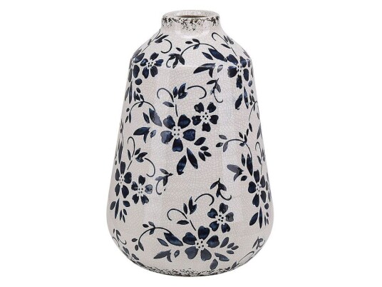 Beliani Vase 20 Cm Hvit/blå Maroneia