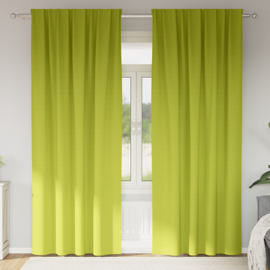  Gardiner med gardiner 2 pcs Grønt eple Polyester