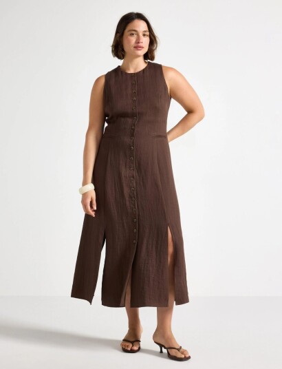 Lindex Midi Dress   Brown   38