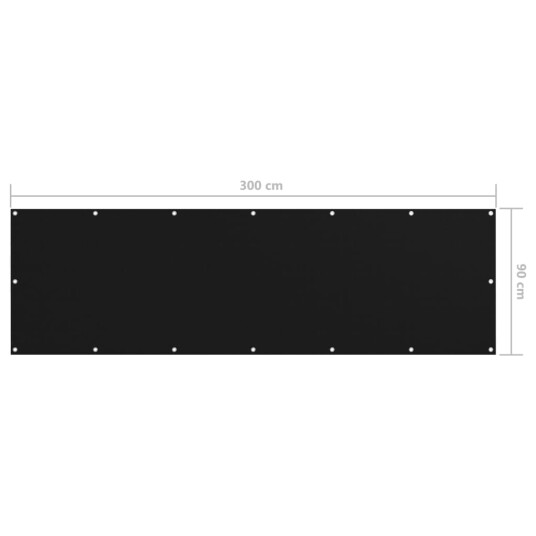 vidaXL Balkongskjerm svart 90x300 cm oxfordstoff vidaXL Balkongskjerm svart 90x300 cm oxfordstoff