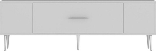 Feynor TV-benk 150 cm - Hvit/Sølv