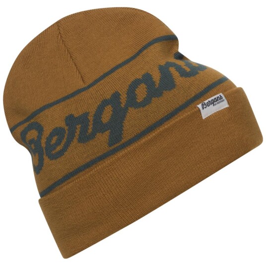 Bergans Bergans Logo Beanie 13910 Lt IncaGold/ForestFrost onesize