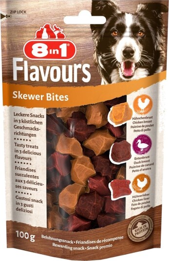 8In1 Flavours Skewer Bites 4x100 g