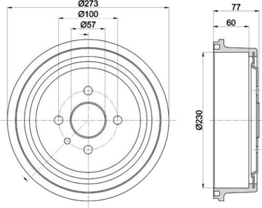 HELLA 8DT 355 303-451 Bremsetrommel
