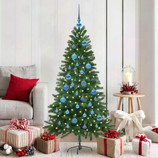  Juletre med 150 LED med stativ grønn 150 cm PE