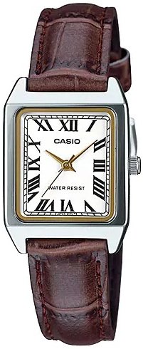 Casio Dameklokke LTP V007L 7B2UDF Classic Hvit/Lær 20x30 mm