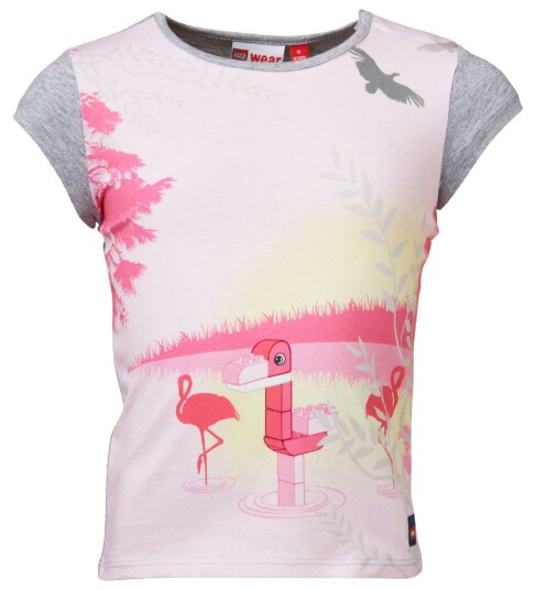 Lego® Wear LEGO® Duplo T skjorte Grå Melert/Rosa m. Flamingo 74 T skjorte