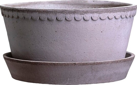 Bergs Potter Lav potte med fat Helena RAW diameter 21 cm Grå
