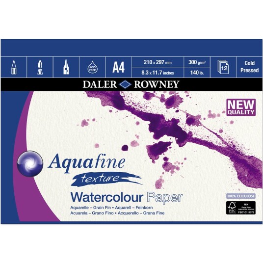 Aquafine Akvarellblokk CP 300g A4 Aquafine Akvarellblokk CP 300g A4