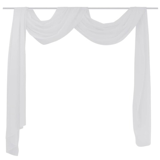 vidaXL Florlett Voile Drapering Hvit 140 x 600 cm