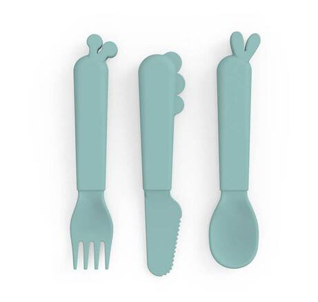Done By Deer Bestikk Kiddish Cutlery Set Deer Friends Blå