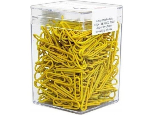 Victory Office Product Victory Office Products Victory Office Clips 28Mm 300 Stk Rundbelekket Gul Plastbeholder