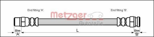 Bremseslange METZGER 4114736