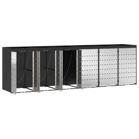 vidaXL Oppbevaring for 3 søppelbøtter Antrasitt 340 x 77.5 x 115.5 cm vidaXL Oppbevaring for 3 søppelbøtter Antrasitt 340 x 77.5 x 115.5 cm