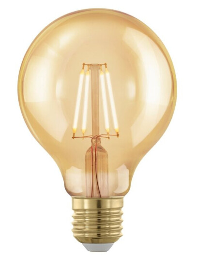 Eglo Led-Filamentlyspære Form: G80 E27 4 W Ekvivalent 28 Varmt Hvitt Lys 1700 K Ravgul