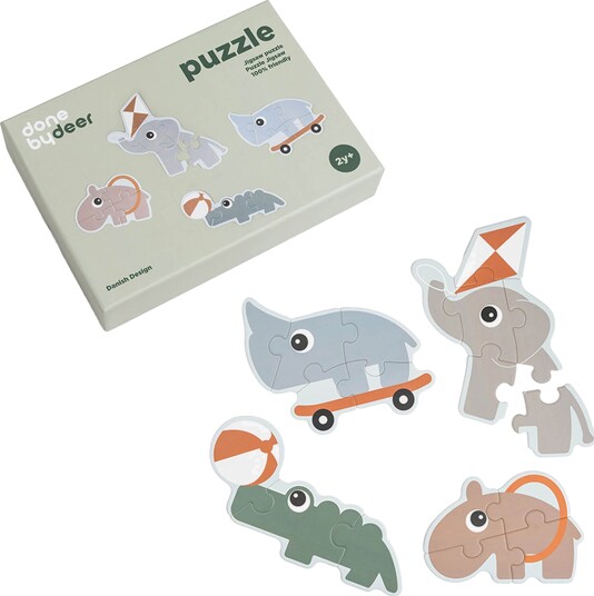 Done by Deer Jigsaw Puzzle Set Playground Colour Mix - Multi/patterned - GIFT BOX:20X 14.5X 5CM