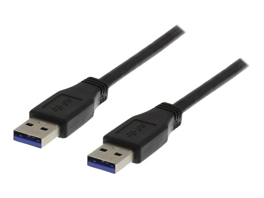 Deltaco USB 3.2 Gen 2 A-A kabel 1 m svart, 4.8 Gbit/s