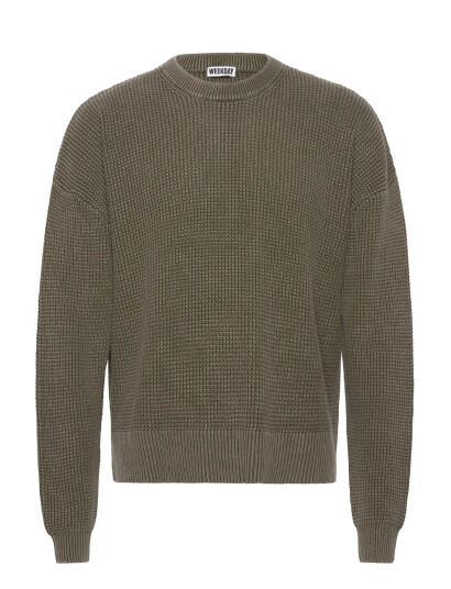 Weekday Boxy Cotton Sweater - Khaki green - XL Weekday Boxy Cotton Sweater - Khaki green - XL
