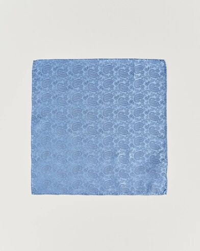 Amanda Christensen Tonal Paisley Silk Pocket Square Sky Blue