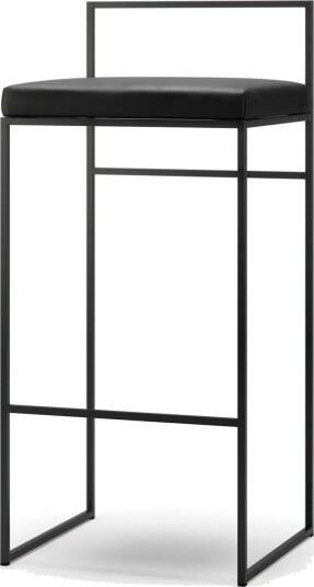 Department Barstol med Ryggstøtte 90 cm Sort/Sort Skinn Department Barstol med Ryggstøtte 90 cm Sort/Sort Skinn
