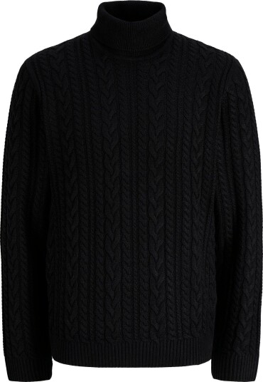 Jack & Jones Jprblucallum Cable Knit Roll Neck Black XL