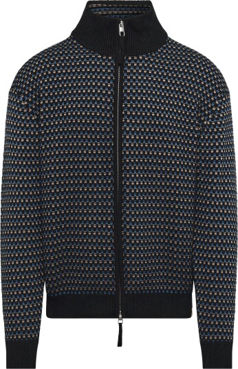 Revolution Zipped Knit Cardigan   Blue   XXL