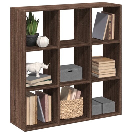 Romdeler bokhylle brun eik 102x29x103,5 cm konstruert tre