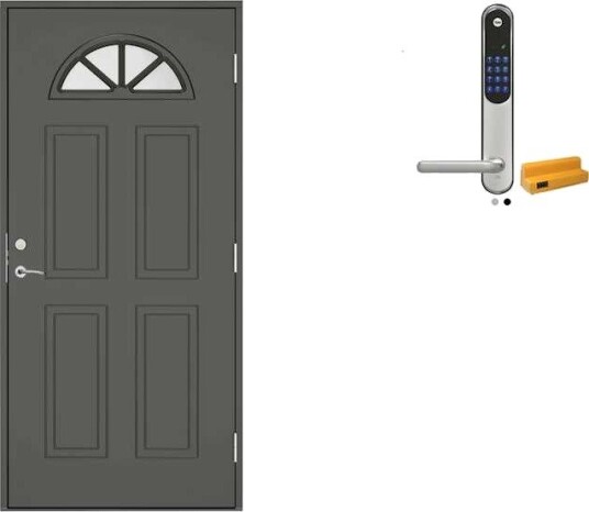 Ytterdør Swedoor Clever-Line+ Thy med Yale Doorman Classic Home