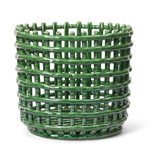 Ferm Living Ceramic flettet kurv Ø23,5 cm Emerald Green Ferm Living Ceramic flettet kurv Ø23,5 cm Emerald Green