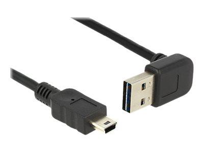 Delock 2 m mini-USB til USB 2.0 kabel med 90° kontakt, svart Delock 2 m mini-USB til USB 2.0 kabel med 90° kontakt, svart