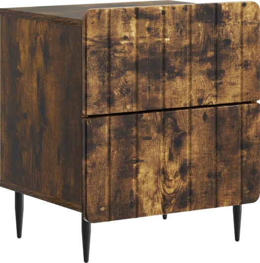  Nattbordskap Røkt Eik 43 x 34,5 x 49,5 cm Konstruert tre