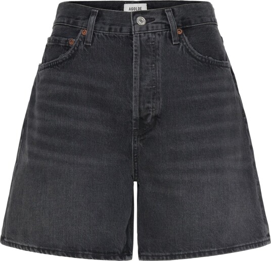Agolde Dame Short High Rise Baggy Black 24