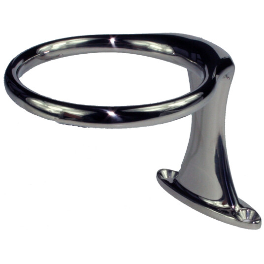 Glass/flaskeholder, toppmontert m/skruehull, enkel, syrefast
