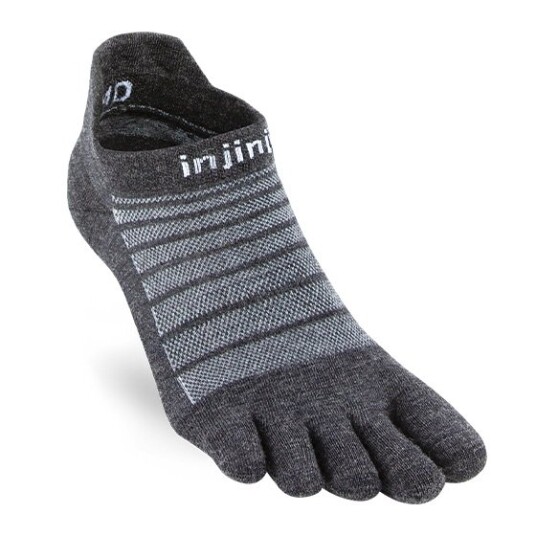 Injinji Men's Run Lightweight No-show Wool Slate M Injinji Men's Run Lightweight No-show Wool Slate M