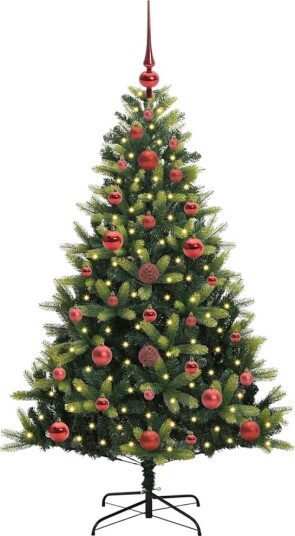  Kunstig Hengt Julegran med 150 LED lys grønn 120 cm PVC og PE
