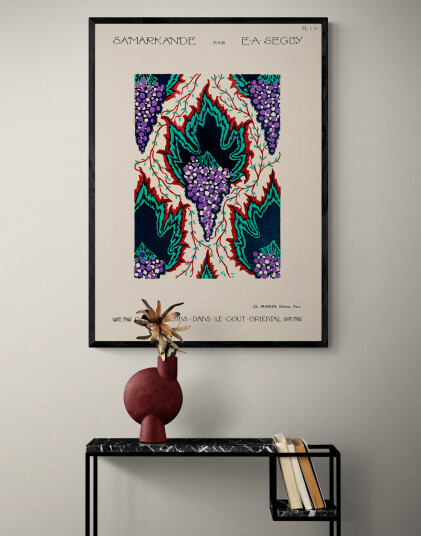 Botanical Pochoirc Pattern In Art Nouveau Style av Plakatwerket Botanical Pochoirc Pattern In Art Nouveau Style av Plakatwerket
