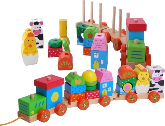 EduFun dyretog i tre 40 cm med klosser inkludert
