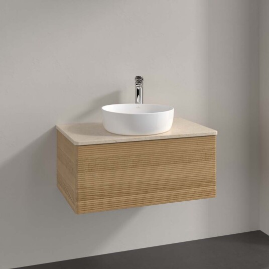 Villeroy & Boch  Antao Servantskap med 1 skuff 80x50x36 cm m/lys Eik/Crème